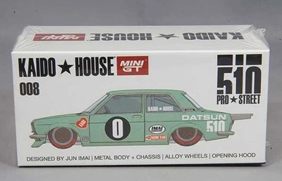 Mijo Custom-Made Kaido House Mini GT 1/64 Datsun 510 Pro Street Glossy Green - Image 1 of 4