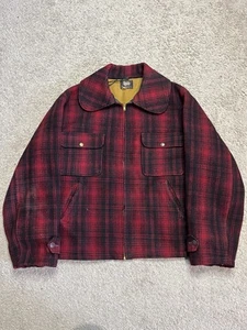 Giacca da caccia vintage Woolrich rosso nero bufalo plaid 545 uomo taglia L 44 caccia - Foto 1 di 17