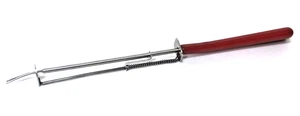 Vintage Bakelite Red Handle Olive Pickle Serving Fork wirh Spring Action - Picture 1 of 4