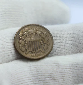 1864 US 2 Cent Piece VG/F - Picture 1 of 2