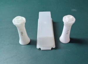 Tupperware Butter Dish Keeper Sheer 636 637 Container Lid White Salt Pepper 831 - Picture 1 of 9