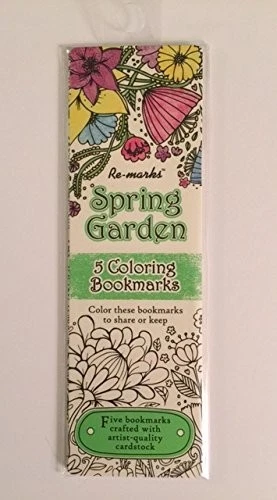 Re-marks Spring Garden 5 Coloring Bookmarks