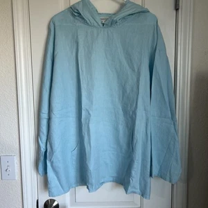 Soft Surroundings Damen Pullover Leinen hellblau - Größe L - Bild 1 von 5