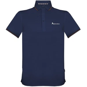 Aquascutum Brand Logo Navy Polo Shirt - Imagen 1 de 2