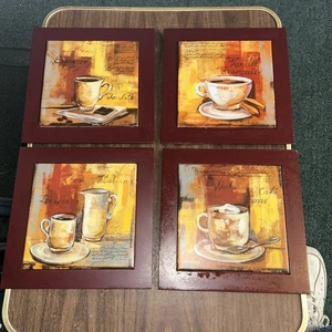 Juego de Salvamanteles / Tapices de Pared de Cuatro 7-3/4" X 7-3/4" Dimensiones Totales - Imagen 1 de 9