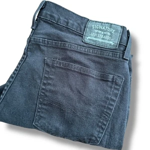 Levi Strauss Signature Mens  36 x 30 (36x29) Skinny Jeans Black Denim Pants Size - Picture 1 of 9