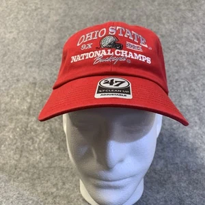 Ohio State National Champion Hat 47 Clean Up Buckeyes Football Red OSFA NEW - Picture 1 of 12
