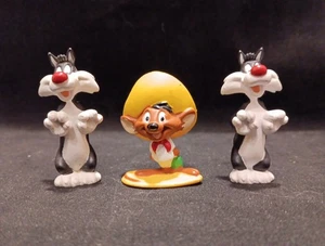 Figurina Croco London Speedy Gonzales 1994 vintage e 2 figurine Silvestro PVC - Foto 1 di 17