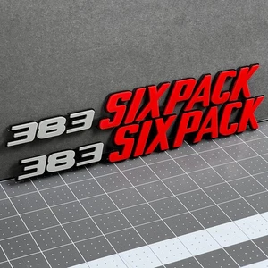 2PCS 383 SIX PACK Side Emblems – Muscle Car Multicolor Fender Badges - Picture 1 of 11