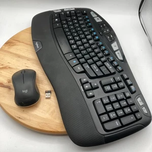 Logitech K350 M310 Wireless Wave Ergonomic Keyboard W/ Mouse & USB Receiver - Picture 1 of 8
