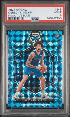 2023 PANINI MOSAIC REACTIVE BLUE #248 DERECK LIVELY II ROOKIE RC PSA 9 - Image 1 of 2