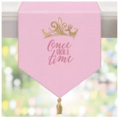 DISNEY PRINCESS Once Upon a Time FABRIC TABLE RUNNER  13”x72” Party Supplies - Image 1 of 4