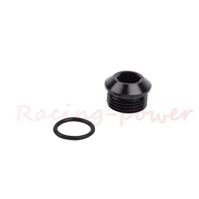 PSR ORB Port Plug Fitting 12AN Male O-Ring Seal Hex Head Socket Aluminum Black - Image 1 of 4