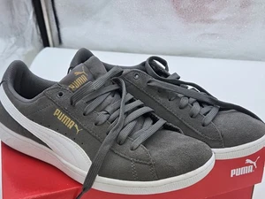 Puma Vikky grau weiß Wildleder sportliche Turnschuhe Schuhe Damengröße 8 370204-04 - Bild 1 von 11