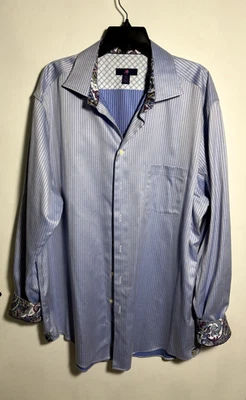 Egara Men’s Blue Non Iron Long Sleeve Button Down 2XLT Dress Shirt 18.5 - Image 1 of 4
