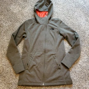 North Face Damen Small Jacke Haldee Raschel Parka Softshell grün, rot Fleece - Bild 1 von 11
