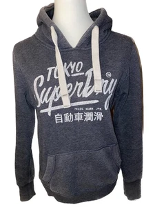 Superdry Preloved Pullover Herren Blau Grau Größe S Hoodie Winter Herbst Kapuze - Bild 1 von 6
