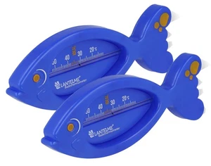 2er Set Badethermometer Fischform blau sicheres Bade Baby-Thermometer 11-52 °C - Bild 1 von 7