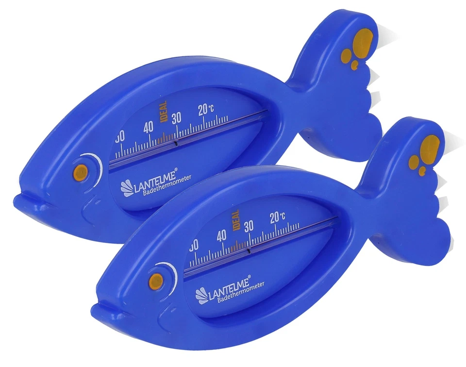 2er Set Badethermometer Fischform blau sicheres Bade Baby-Thermometer 11-52 °C - Bild 1 von 4