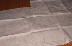 2 Alte Leinen Handtücher Küchentücher Blumen Jugendstil Webmuster Antik (13408) - Bild 1 von 4