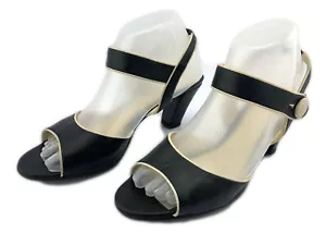 ENZO ANGIOLINI Women's Shoes Open Toe Sandals Ankle Strap Black & Cream $45 - Picture 1 of 10
