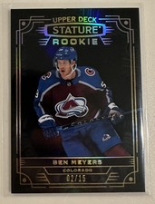 2022-23 UD Stature Hockey Ben Meyer Black /15 Avalanche SSP