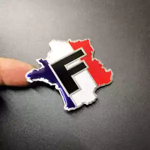 Insignia modificada deportiva de carreras con forma de escudo de mapa de Fance carrocería emblema adhesivo trasero - Imagen 1 de 12