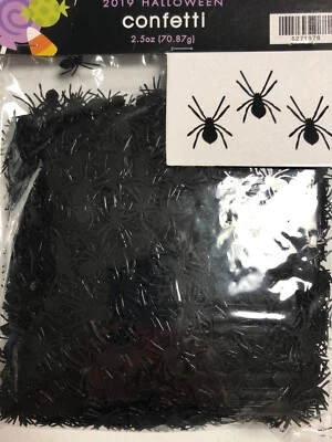 Confeti araña negra Halloween 2,5 oz nuevo y sellado Foto 1 de 4