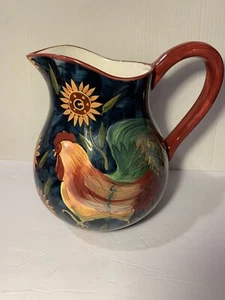 Certified International Sunrise Susan Winget Rooster Pitcher - Picture 1 of 12