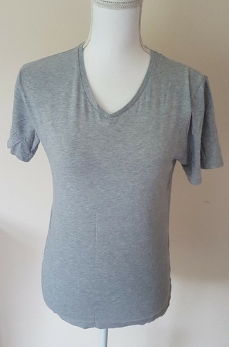 Mens Grey V Neck T Shirt Medium Size | eBay UK