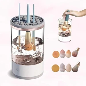 Weißer transparenter elektrischer Make-up Pinselreiniger, automatischer Reinigungsbürste/Make-up - Bild 1 von 6