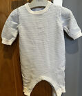 Next Baby Blue/Cream Stripe Woollen Romper Age 0-3 Months