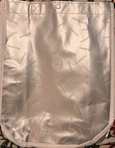 Lululemon Small Silver Metallic Logo Reusable Shopping Bag New - Picture 1 of 2