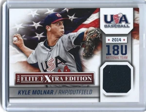 2014 Elite Extra Edition USA Baseball 18U Game Jerseys #18 Kyle Molnar - Picture 1 of 2