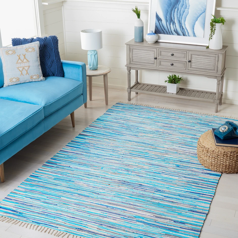 Safavieh Rag Rug TURQUOISE / MULTI 3' ' Area Rug - RAR129C-3