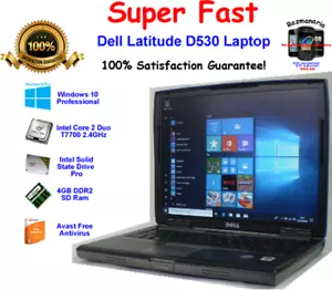 Dell Latitude D530 Laptop Win 10 Pro 15 2.4GHz 4GB RAM 480GB SSD Office 2021 - Picture 1 of 10