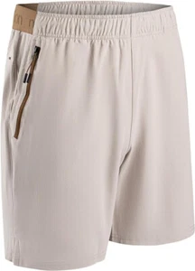 Motion Men's Athletic Tan Quick Dry Lightweight 7' Workout, Casual Shorts Sz Lg - Picture 1 of 6