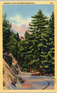 Highway in den kalifornischen Bergen Postkarte um 1938 - Bild 1 von 2