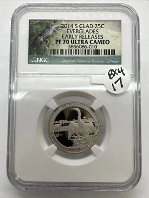2014-S Clad Everglades NGC PF 70 Ultra Cameo 25C Early Releases BX4 17 - Image 1 of 4