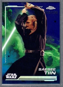 2024 Topps Chrome Star Wars Saesee Tiin Purple Kamino Aqua Refractor #/199 SP - Picture 1 of 2