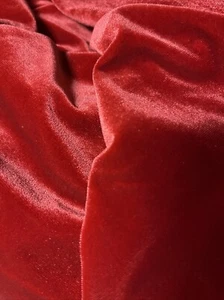 Stretch Velvet Fabric Velour Spandex for Apparel, Costume, Drape 24" x 60" Red - Picture 1 of 7