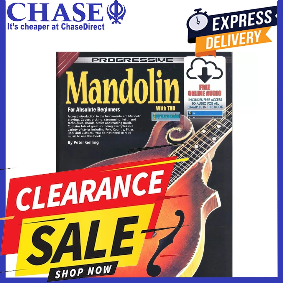 PROGRESSIVE Brand New Learn To Play Mandolin Tutor Books - Mandolin Lessons Book