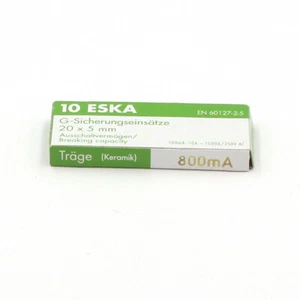 Fusible céramique 5x20 - Temporisé (T) 800mA/250V (10 Fusibles) - Imagen 1 de 3