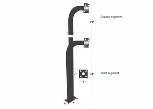Goose Neck Keypad Stand Intercom Holder Pedestal Double Height Segments 2 Pieces - Picture 1 of 5