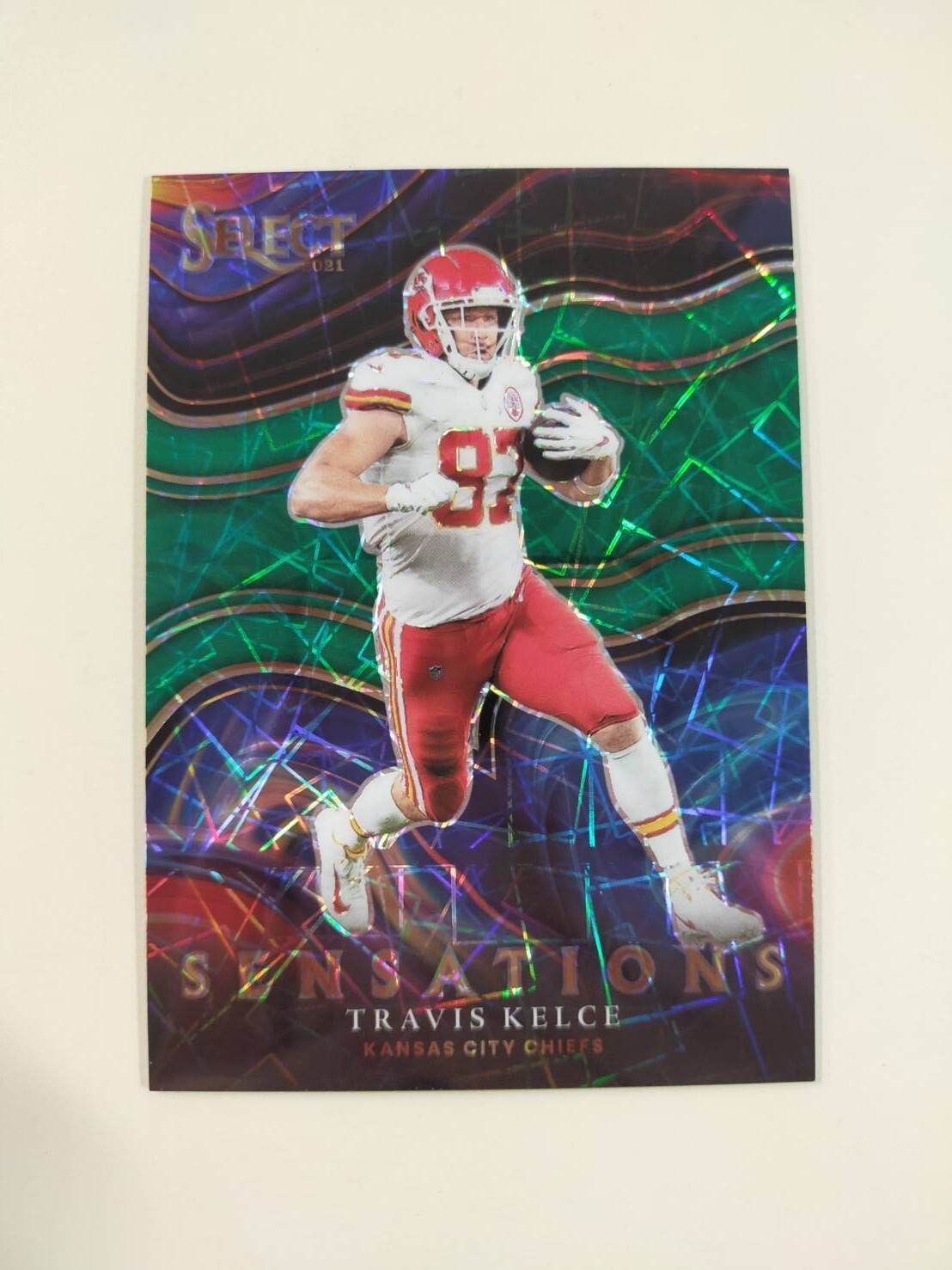 2021 Panini Select Sensations Green Lazer Prizm Travis Kelce 3/5 EQ 1157
