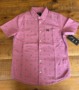 NWT RVCA Button Up Shirt and Collar Size Boys fit Medium 12 - Dusty Pink - Picture 1 of 3
