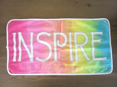 CYNTHIA ROWLEY TIE-DYE RAINBOW "INSPIRE" PILLOW COVER 14 X 27" ~ NEW - Image 1 of 4