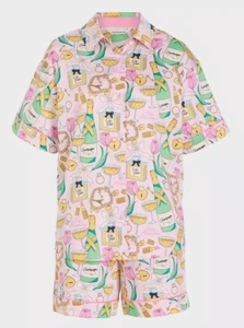 NEW PETER ALEXANDER CHAMPAGNE & LUXE TOP & SHORTS COTTON PJ SET M RRP$129 BOXED - Picture 1 of 6