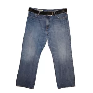 GAP 1969 Men's Easy Fit Jeans Size 40x30 Blue Denim with Leather Belt - Picture 1 of 13