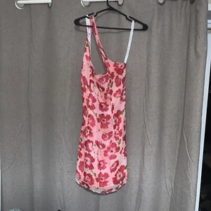 Karen Millen - Red Floral Dress - One Strap - UK 10 - Picture 1 of 5